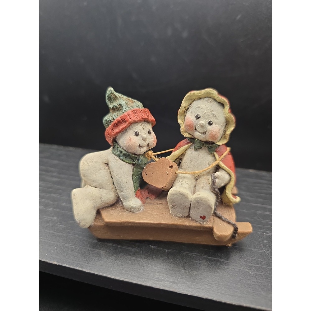 Vintage 1992 Sarah's Attic Forever Frolicking Friends snowman Figurine 2 3/4"